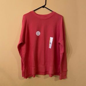 Salmon/orange crew neck